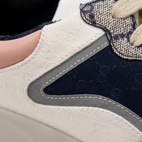 Size 36.5eu 6.5 US - Gucci GG Rhyton Beige White Pink Blue GG Canvas Leather - Picture 9 of 13